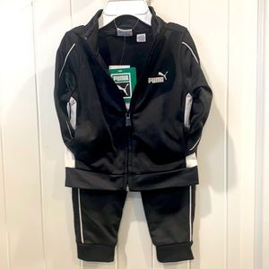 Puma Black and White Pant Set Size (6-9)m